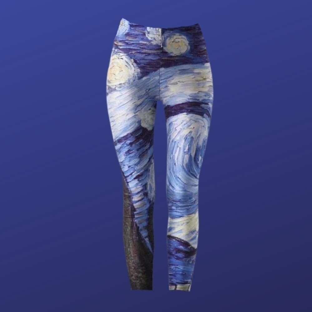 Lotus LEGGINGS Women’s Leggings, Van Gogh’s “STARRY NIGHT”, Size Small, NWOT
